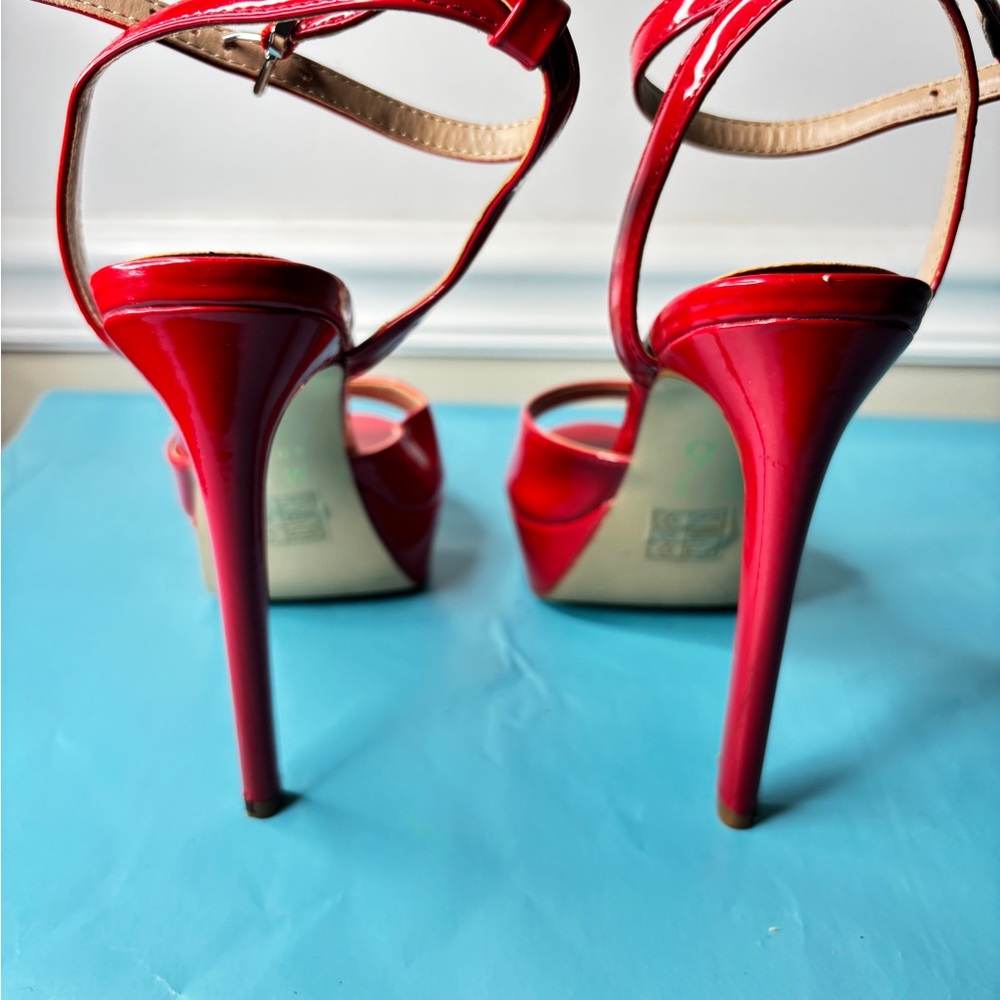 Mix No. 6 Storlie Red Patent Platform Stilettos Size 8 - Picture 5 of 10